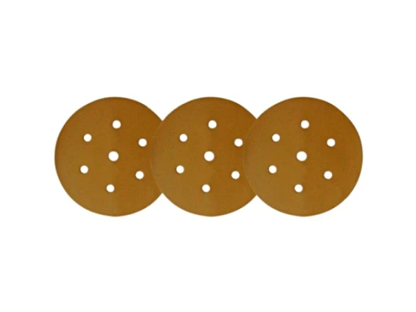 Papier ścierny krążek SUNMIGHT GOLD FILM f150 P600 1 szt mocny posypka tlenek aluminium paier lateksowy 7 otworów