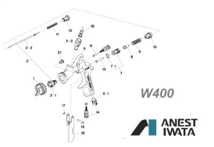 Sprężyna iglicy materiałowej do pistoletu IWATA 03593530 W400 W101 nr11