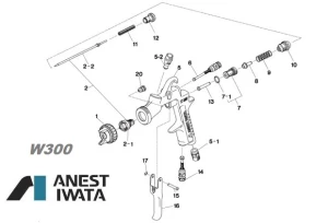 Śruba regulacji szerokości  IWATA W300 W101 93842601 poz 6