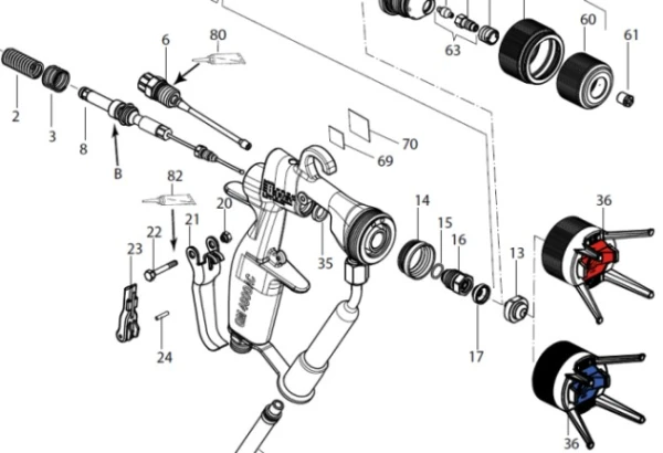 Gniazdo iglicy dyszy zaworu WAGNER pistoletu WAGNER GM4600 GM4700 poz16 394922