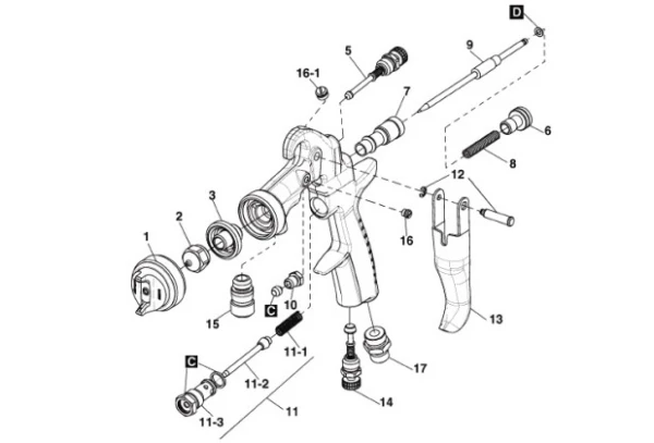 Gniazdo siedzisko dyszy pistolet Air-Gunsa AZ1 HTE poz 3.