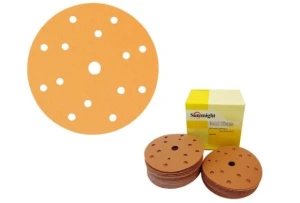 Papier ścierny krążek SUNMIGHT GOLD FILM fi150 P220 1 szt mocny posypka tlenek aluminium paier lateksowy 15 otworów