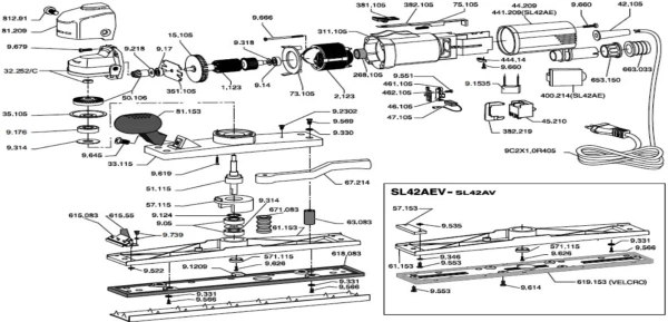 Szczotki węflowe do szlifireki Rupes 2 szt BR BK SL42 LH16/18 LHR15/21 BA EK AR Oryginalne 47.105