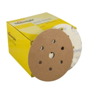 Papier ścierny krążek SUNMIGHT GOLD FILM f150 P180 1 szt mocny posypka tlenek aluminium paier lateksowy 7 otworów