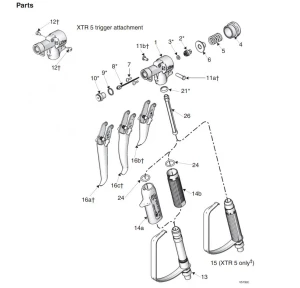 Złączka obrotowa pod wąż i pistolet Airless krętlik 500 bar 1/4 GRACO XTR 248.952 p13