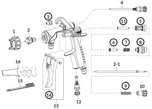 Uszczelnienie  iglicy IWATA W101 wider 93765610 poz 3