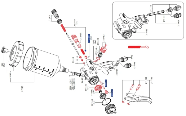 Zestaw naprawczy pistolet SATA X5000 211532