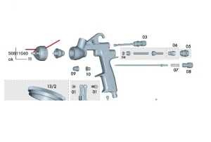 Uszczelka głowicy do pistolet SAGOLA 3300 GTO zasilanie grawitacyjne 54210298 typ V