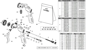 Dysza iglica  rozpylacz do pistoletu ANI F160 plus HPS 2,2mm