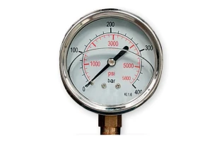 Manometr do agregatów malarskich 400bar fi 63mm 1/4 dół szklana szybka odporna na rozpuszczalnik gliceryna
