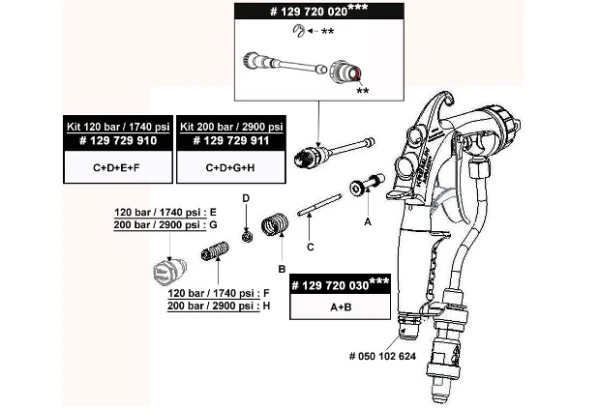 Zestaw zaworu powietrza do pitoletu XCITE Kremlin 129.729.911
