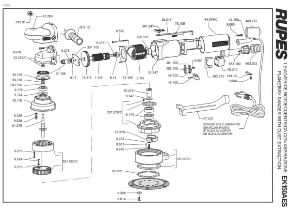 Rura odsysająca  do szlifierki RUPES BK 151 201 EK ELK 67.201