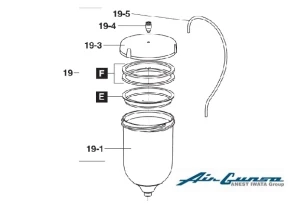 Złączka do kubka pistoletu Iwata Air-gunsa AZ3 concept 19-4