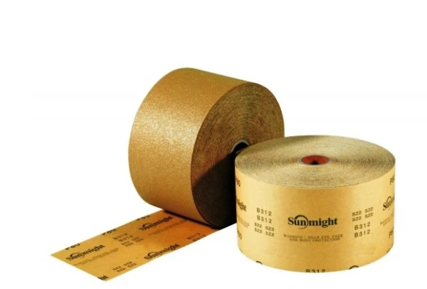 Papier ścierny rolka SUNMIGHT GOLD 70mm x 50m P120 mocny posypka tlenek aluminium paier lateksowy SU31408