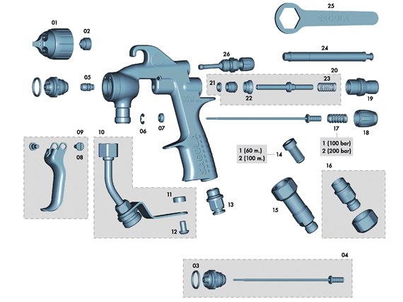 Uszczelka głowicy rozpyłowej do pistolet SAGOLA MINI XTREME poz 1-1