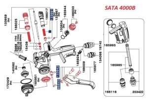 Zawór pistoletu lakierniczego SATA 4000 B 165944 szerokości strumienia