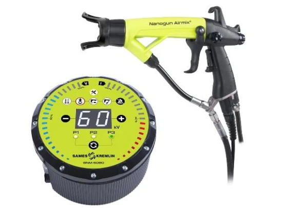 Pistolet elektrostatyczny Kremlin Sames NanoGun AirMix HR sterowanie NM6080 EU przewody 7.5m dysza 09-091 200 bar