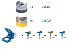 Siedzisko ślizg uszczelka Dysz Graco RAC X 5 szt uniwersalne - żółta uszczelka 248936
