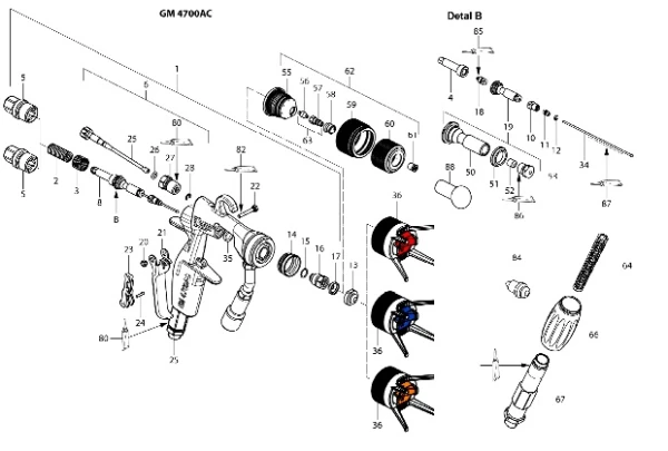 Uszczelka iglicy manszeta do pistoletu WAGNER 394328 p11 GM4700 GM4600