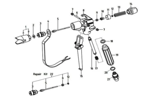 Zestaw naprawczy RED XTRIME do pistoletu Airless 7/8 STRONG B500