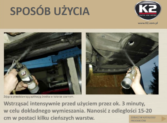 Spray Baranek ochronny K2 500 ml szary do zabezpieczenia konserwacji podwozi samochodowych