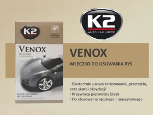 Pasta polerska mleczko K2 VENOX 180g z gąbką do aplikacji i usuwania rys gratis
