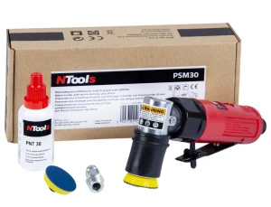 Polerka szlifierka pneumatyczna rotacyjna Ntools  PSM30 DS30 skok 1.5mm dual action na papier gwiazdki płatki fi30