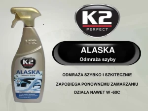 Płyn środek odmrażacz do szyb K2 Alaska 700 ml w atomizerze do - 60 stopni!