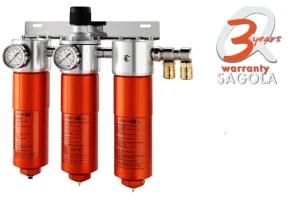 Odwadniacz filtr reduktor powietrza SAGOLA 5300 z manometrem i regulatorem filtr węglowy 2500l/min