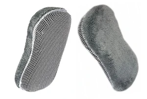 Gąbka dwustronna z mikrofibrą i siatką do pielęgnacji aut GREY