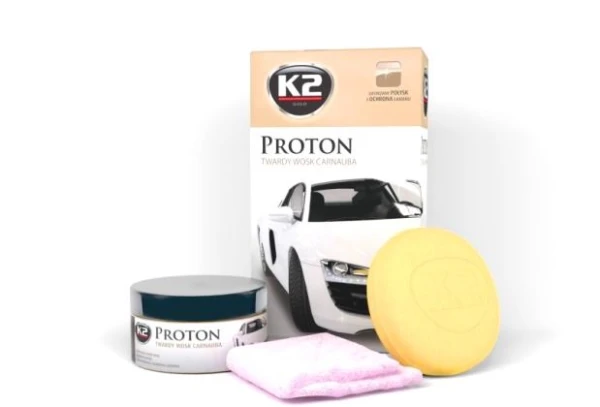 Wosk do długotrwałego nabłyszczania lakieru K2 Proton z mikrofibrą