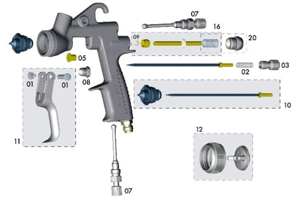 Śruba iglicy materiałowej do pistoletu SAGOLA CLASIC PRO, 3300 PRO, 4100 GTO p03