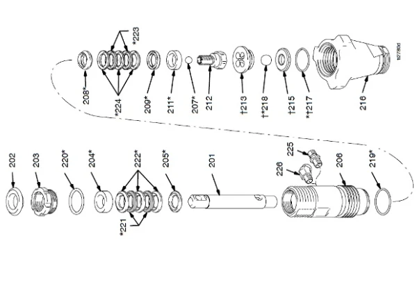 Uszczelka do agregatu graco MARK V VII standard na cylinder 160.325 czarna