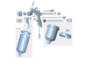 Uszczelka iglicy do pistolet SAGOLA CLASIC i 3300 zasilanie grawitacyjne uszczelka i śruba. nr 8 rysunek 57212211