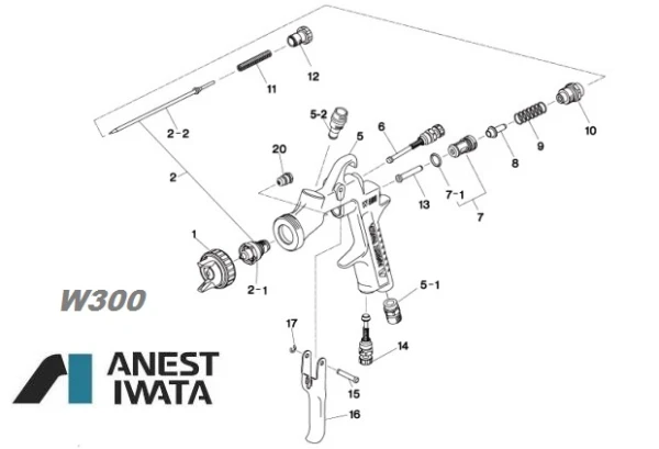 Śruba regulacji szerokości  IWATA W300 W101 93842601 poz 6