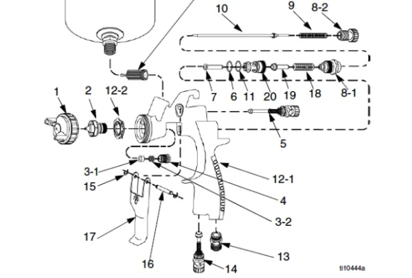 Podkładka pierścień dystrybutor powietrza pistolet GRACO FINEX 12-2 24C309