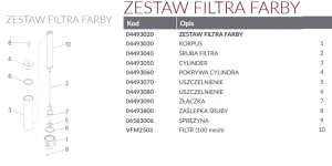 Uszczelka korpus filtra do pompy membranowej IWATA 120 90 04493080 p6