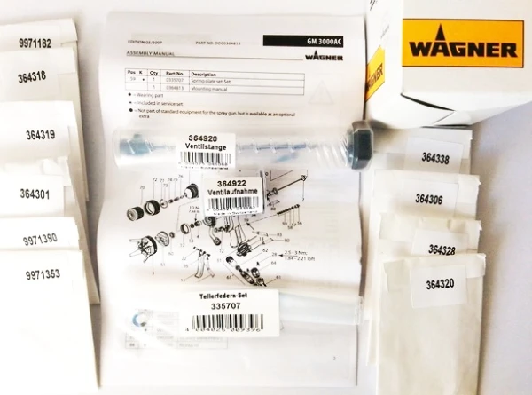 Zestaw naprawczy WAGNER do pistoletu GM3000 364.941 BEZ FILTRA
