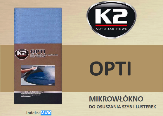 Mikrofibra 40x40cm do czyszczenia szkła i plastików K2 OPTI mikrowłókno niebieska