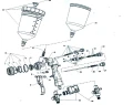 Pistolet lakierniczy WALCOM Genesi Carbonio 360 EVO HTE Base1,3 digital