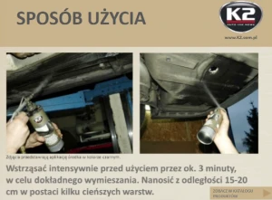 Spray Baranek ochronny K2 500 ml szary do zabezpieczenia konserwacji podwozi samochodowych