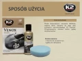 Pasta polerska mleczko K2 VENOX 180g z gąbką do aplikacji i usuwania rys gratis