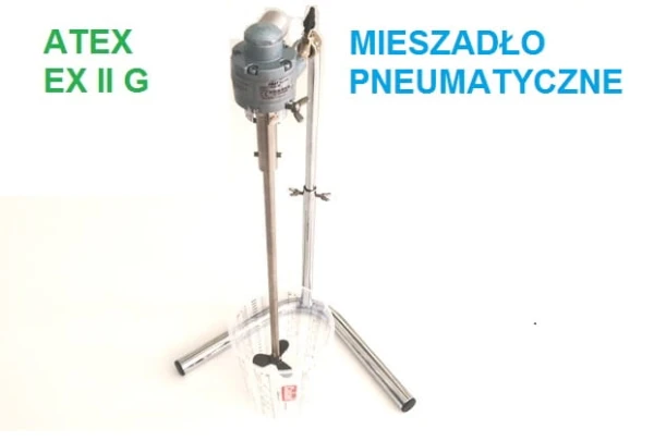 Mieszadło pneumatyczne H451 ATEX na stojaku do farby bejcy lakieru